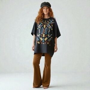 Bespoke Embroidered Aztec Poncho
